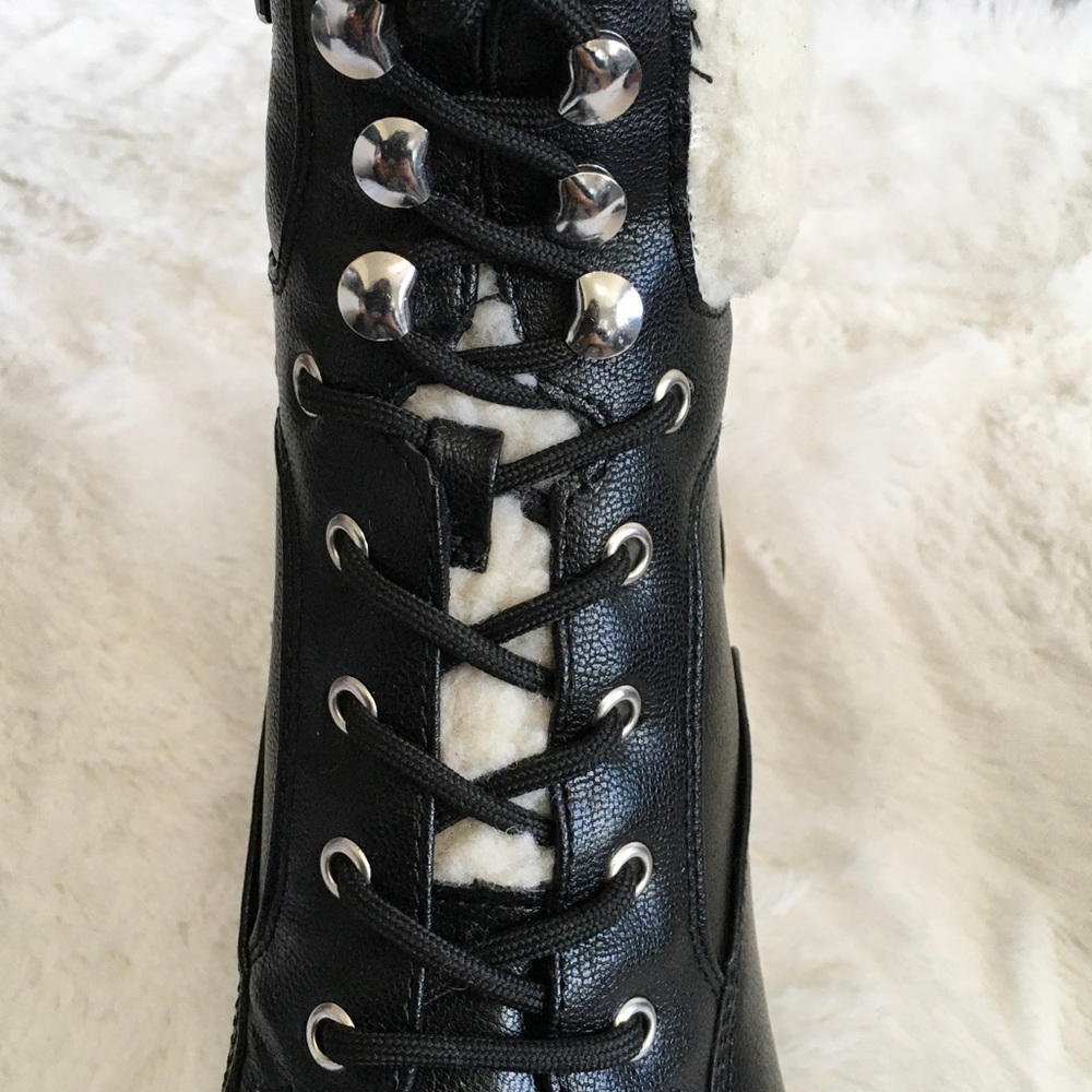 New Nine West Quinine women’s block heel combat boots - Picture 4 of 6